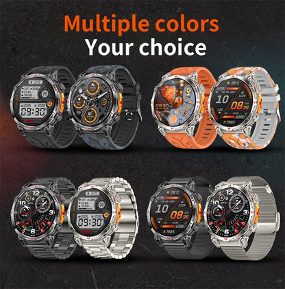 2026 Novo Smartwatch Esportivo Masculino para Áreas Externas com Voz Inteligente GPT GPS Integrado Bússola Barômetro Chamada Bluetooth Natação Impermeável