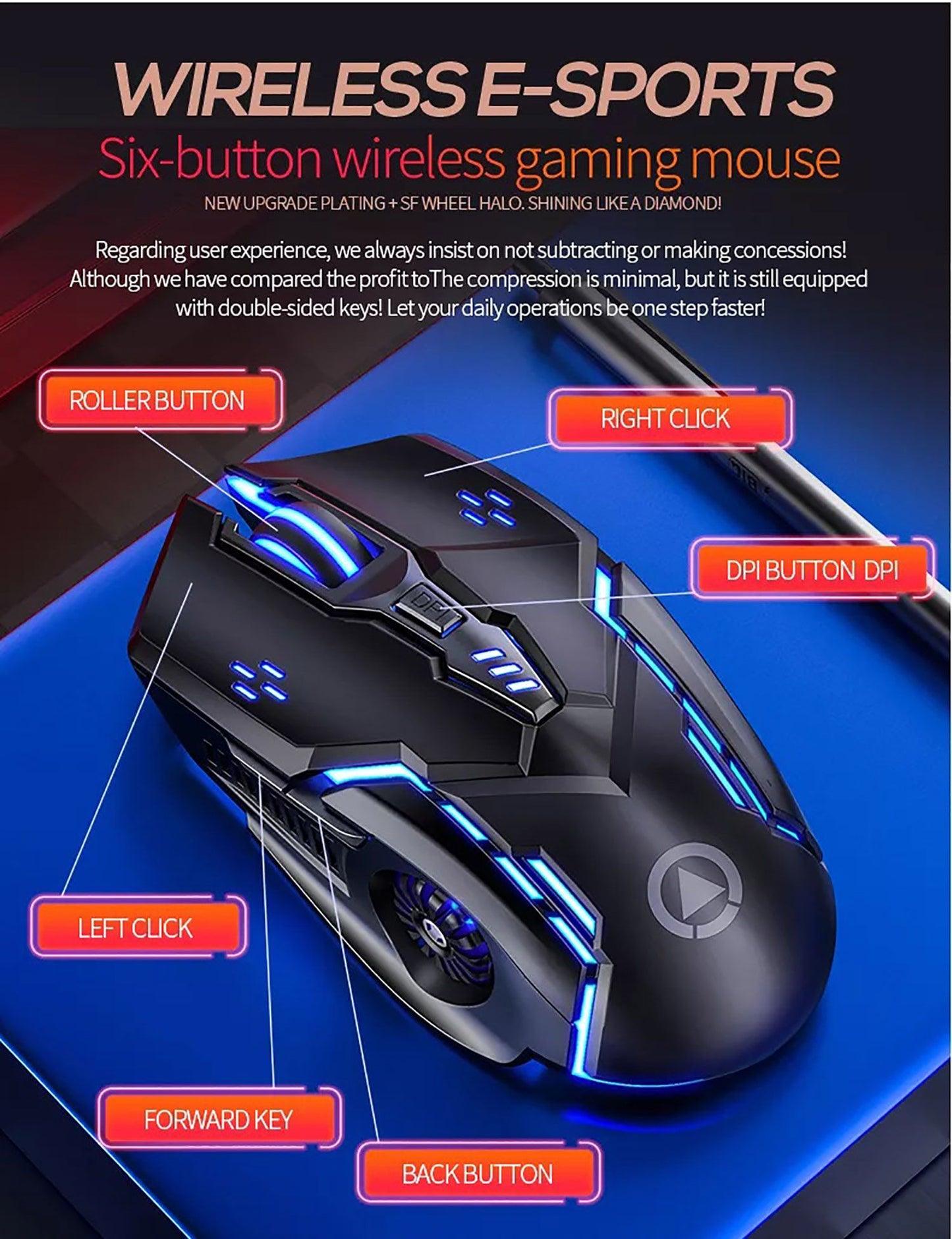 Mouse G5 Original Com Fio Luz de Fundo Alta Sensibilidade 6 Teclas Macro Programável Mouse Mecânico Gamer Para Jogos Computador Tablet PC
