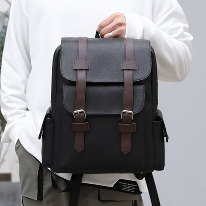 2023 Men Backpack PU Leather Bagpack Large Laptop Backpacks Male Mochilas Black Schoolbag For Teenagers Boys Brown Sac A Dos