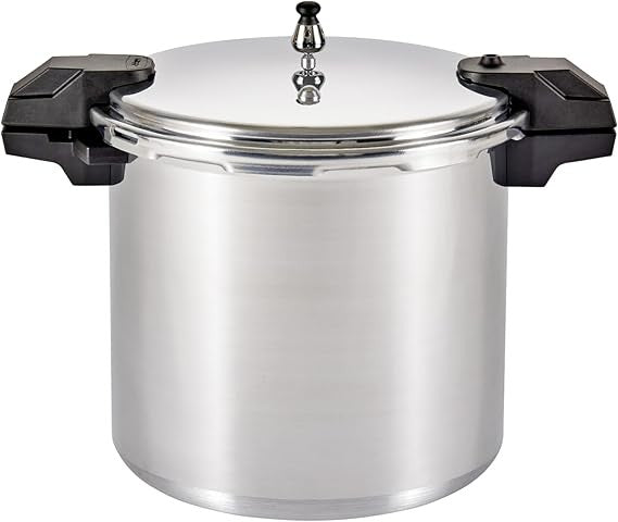7114000221 92122A Panela de Pressão/Panela de Conserva de Alumínio Polido 5 / 10 / 15 PSI, 22 Litros, Prata