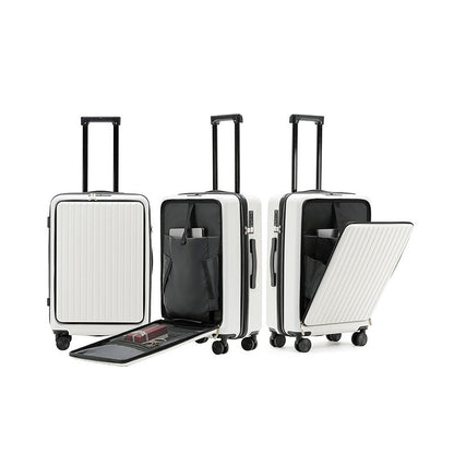 Mala de Viagem de Bordo com Abertura Frontal 20 Polegadas, Rodas Giratórias, para Homens e Mulheres, com Fechadura TSA, Carregamento USB