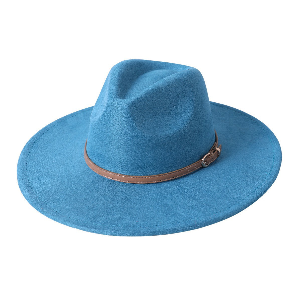Chapéu fedora de aba larga com cinto de camurça vegana em formato de coração para homens e mulheres chapéu jazz de feltro chapéu feminino clássico