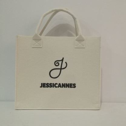 Wholesale 100pcs/lot Hot Sell Large Capacity Customize Logo Size Felt Reusable Tote Shopping Bags for Wedding Party Packaging