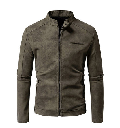 New American Retro Leather Jacket with A High-end Feel, Retro Tie Dye Washed Matte Craftsmanship, Cool Motorcycle Leather Jacket