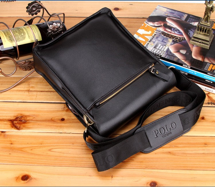 New Men's Bag, Business Shoulder Bag, Wear-resistant Waterproof PU Leather 10 Inch Capacity Men's Briefcase POLO Casual Bag