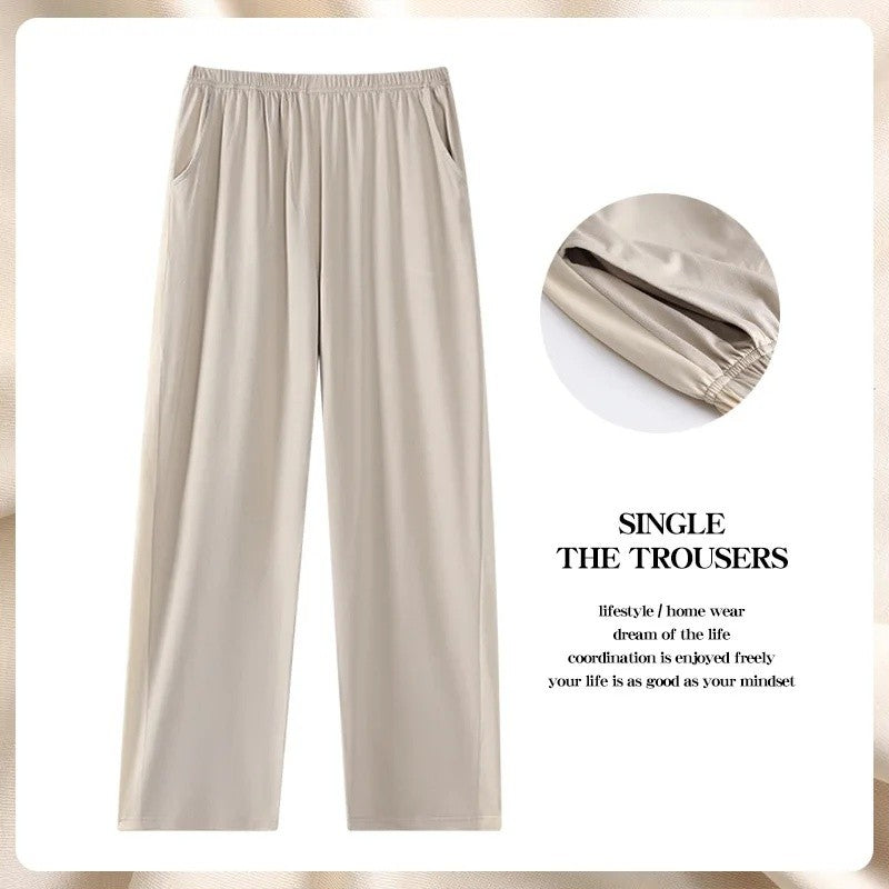Men's Modal Sleepwear Loose Fit Casual Thin Home Pants Spring Autumn Summer Comfortable Lightweight Men's Drawstring Sweatpants