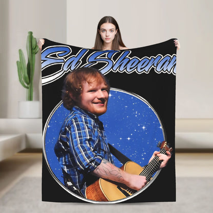 Manta de Viagem Ed Sheeran Cobertor de Lã para Decoração de Casa Macio Quente Colcha Personalizada de Qualidade Presente de Aniversário