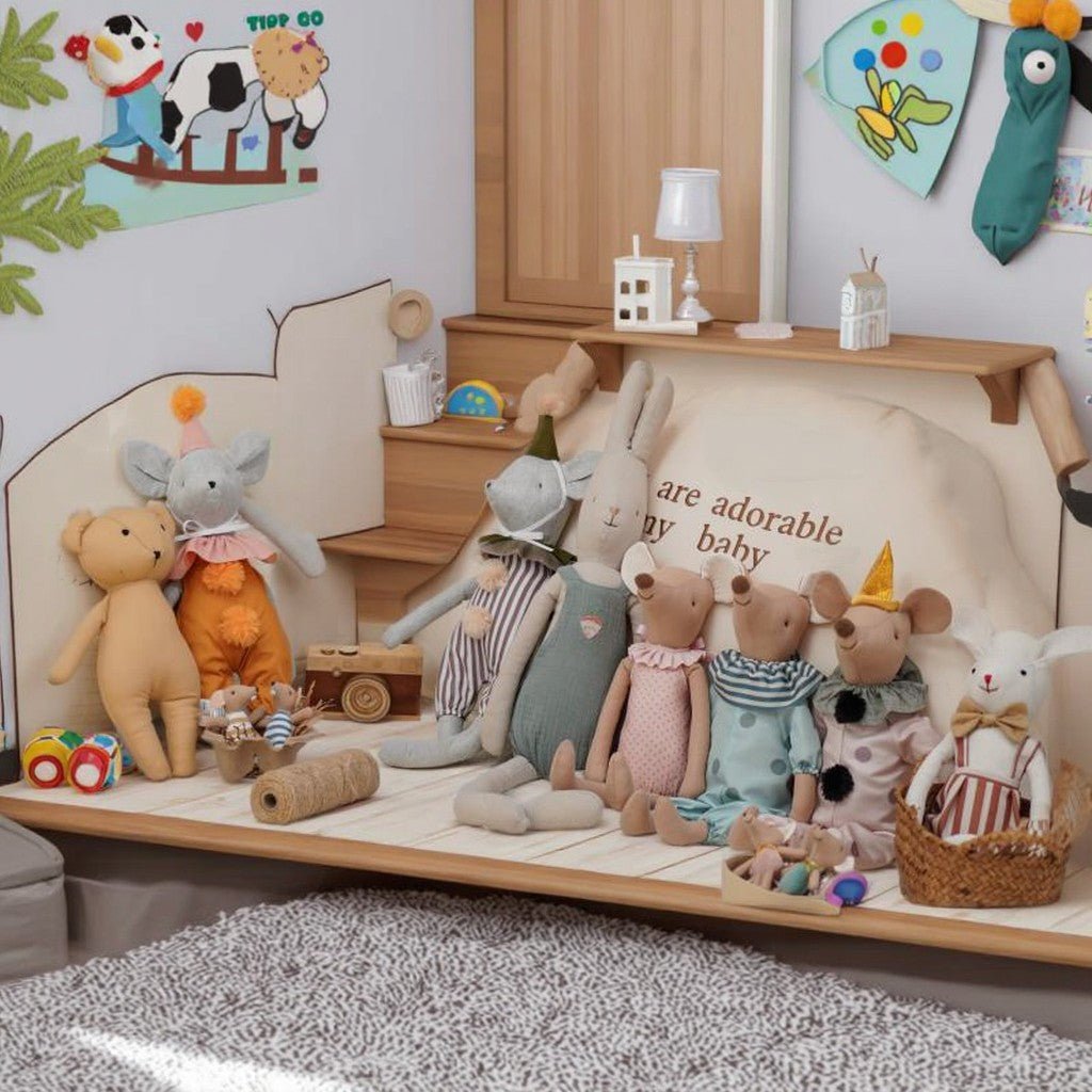 2025 Baby Plush Toy Comforts Sleeping Cute Rabbit, Bear, Mouse Baby Girl Doll, Cloth Doll Doll