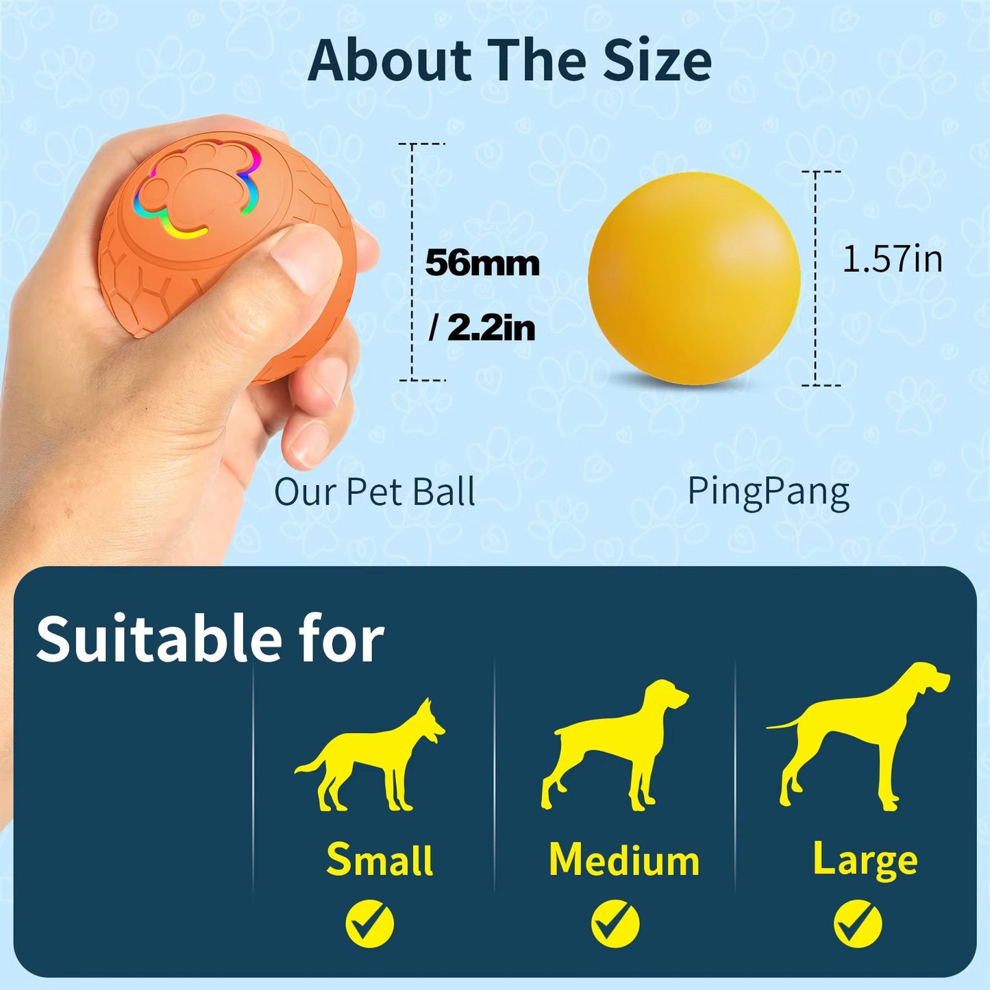 Smart Dog Toy Ball Brinquedo Eletrônico Interativo para Animais de Estimação Bola USB com Salto Automático e Luzes RGB para Cães e Gatos