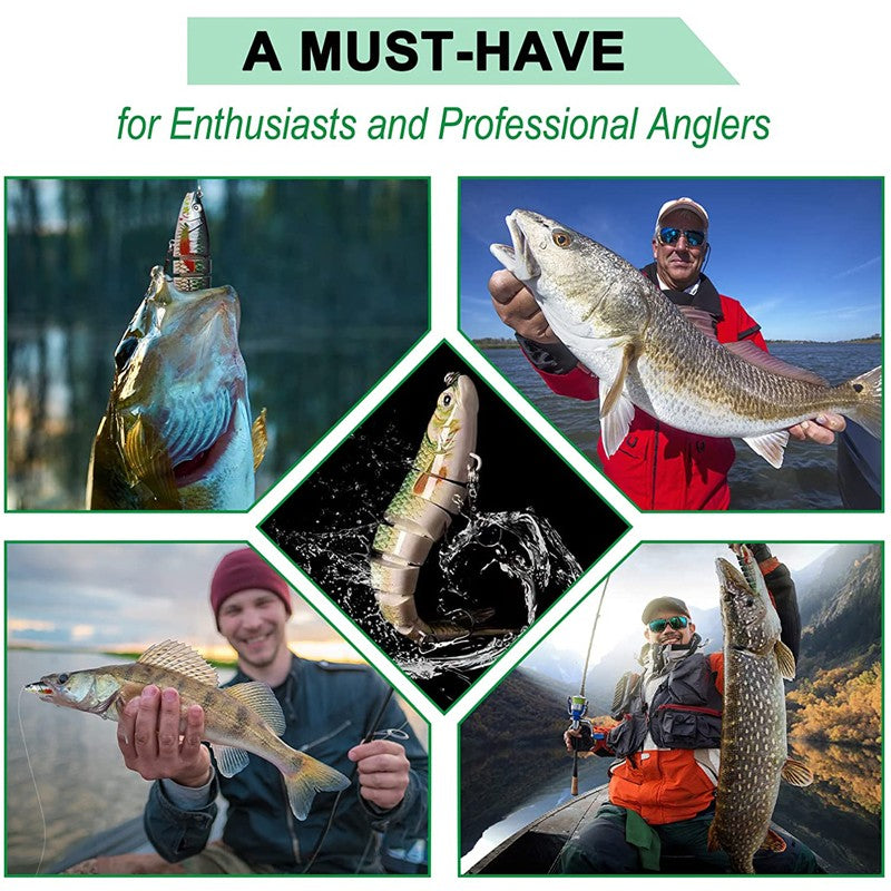 Iscas de Pesca Multi Articuladas Swimbait Crank Bait Isca Artificial Biônica de Afundamento Lento Água Doce Água Salgada Acessórios de Pesca de Truta Baixo