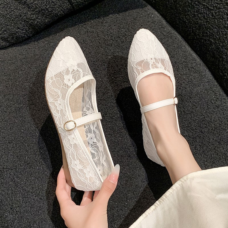 2024 New Women Flats Shoes Summer Ballet Flats Fashion Bow Women Shoes Slip on Sweet Hollow Flat Shoes Female Zapatos De Mujer