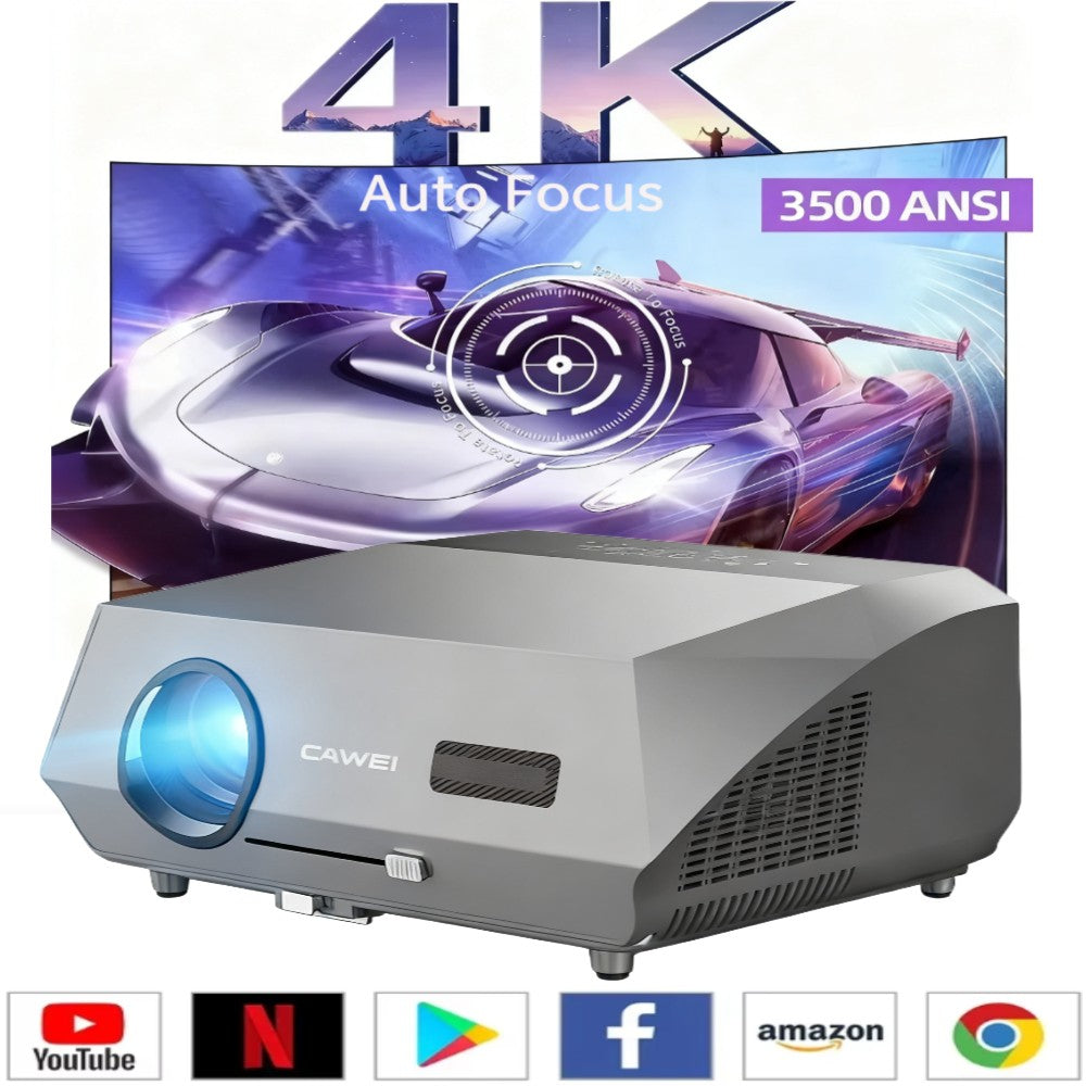 Projetor de home theater 4K 3500 ANSI foco automático Full HD Wi-Fi duplo 2.4+5G Android TV HDR projetor de vídeo filmes projetor diurno