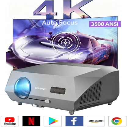 Projetor de home theater 4K 3500 ANSI foco automático Full HD Wi-Fi duplo 2.4+5G Android TV HDR projetor de vídeo filmes projetor diurno