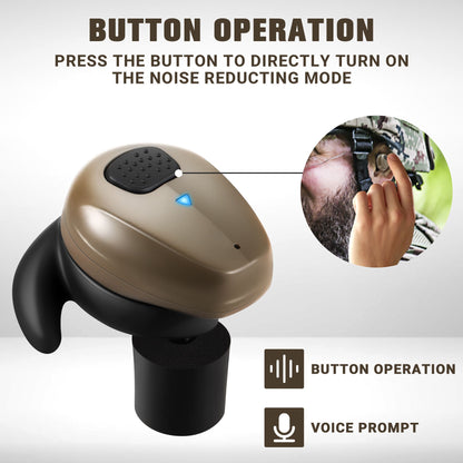YHKEMA EB10 Electronic Shooting Ear Protection,TacticalNRR 27dB Bluetooth Noise Cancelling Sound Amplification Earmuffs Earbuds