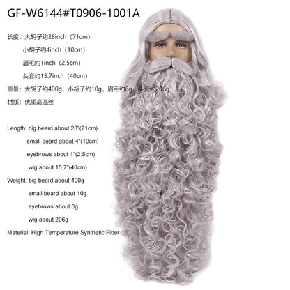 Conjunto de Peruca e Barba de Papai Noel REEWES para o Natal, Acessório de Cosplay, Peruca Sintética Loira para Homens, Fantasia de Halloween