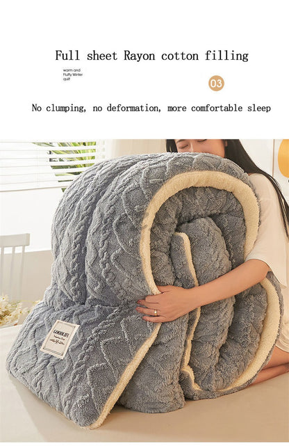 Manta de Cama Grossa de Inverno Quente de Alta Qualidade Cordeiro Artificial Caxemira Cobertores Pesados Edredom de Inverno Mais Grosso e Quente