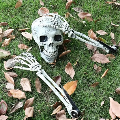 3-6pcs Bone Skeletons Yard Ground Stakes Simulated Ghost Skull Hand Props Halloween Garden Outdoor Insert Party Decoration