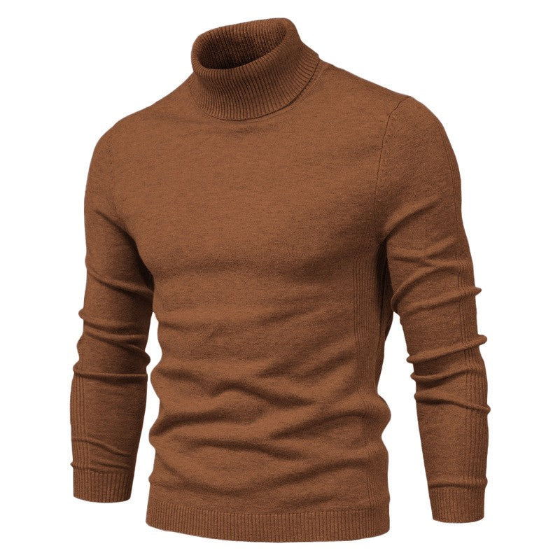 2021 New Winter Men Turtleneck Sweater Casual Solid Color Warm Pullover High Quality Slim High Neck Long Sleeve Sweater Men