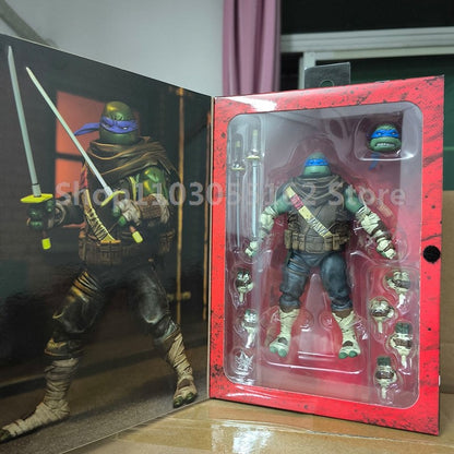 NECA The Last Ronin Leonardo Raphael Donatello Splinter Casey Jones Michelangelo Boneco de Ação Danificado em Batalha Brinquedos TMNT