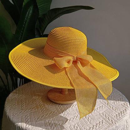 Summer straw hat 2025 large brim outdoor sun protection sun hat travel vacation foldable beach hat  sombrero para sol mujer