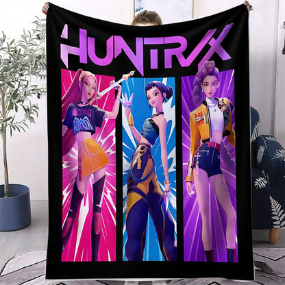 Manta K-Pop Demon Hunter Quente Anime Menina Equipe Manta de Flanela para Sofá Sala de Estar Inverno Quente Presente para Fãs