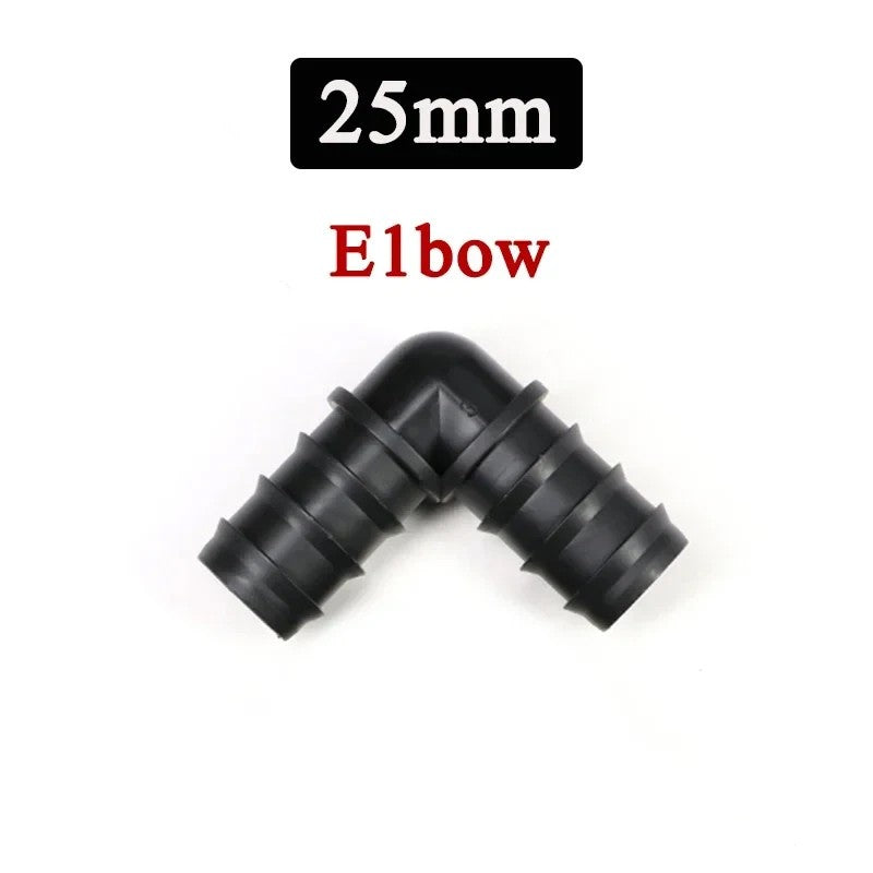 2/5/10pçs Estufa PE Tubo 16 20 25 mm Conector em T Cotovelo Reto Plugue Conexão para Tubo de Irrigação Acessórios de Micro Irrigação