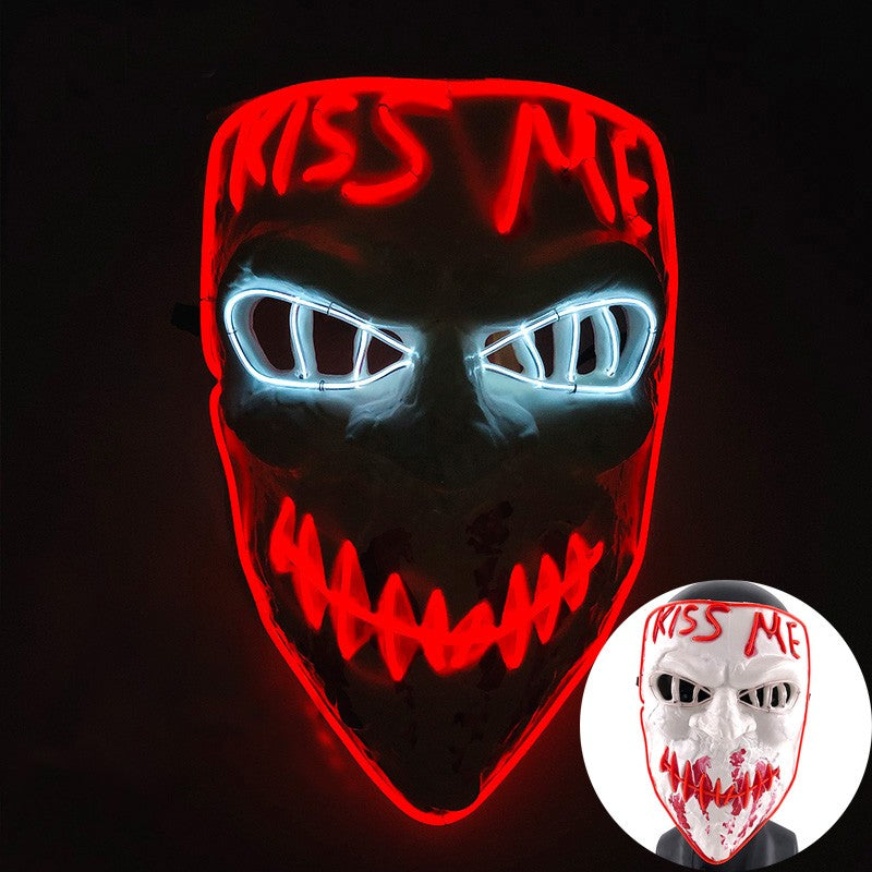 Scary Wireless Glowing LED Mask Halloween Party Supplies Neon Purge Mask Cosplay Luminous Face Masks Carnival Festival Props