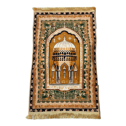 Prayer Rug Living Room Prayer Mat 70*110cm Muslim Islamic Prayer Rug, Carpet Mat, Kneeling Poly Mat with Vintage Pattern, Tassel
