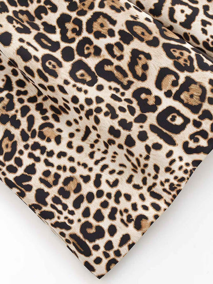 UNIZERA Leopard Satin with Belt High Waisted Trousers Wide Leg Pants Women's Clothing 2025 Summer New Arrivals Casual Pants