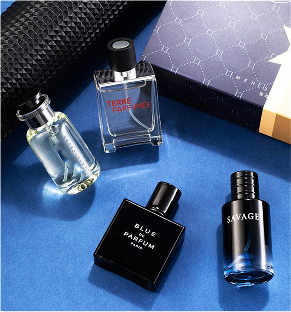Perfume Masculino de Luxo Kit 4 Peças 100ml com Colônia Perfumes Homme Caixa de Presente Perfumes Masculinos Spray com Aroma Natural Floral Frutado