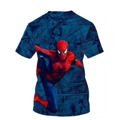 Men Marvel Spider-Man Graphic T-Shirt Spider Design Casual Summer Tops Spiderman Print Superhero Clothes  Spiderman T Shirt