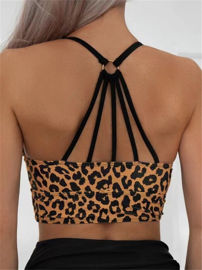 Leopard Swimwear Women High Waist Swimsuit 2025 Sexy Back Hollow Out Swimsuit Beach Wear Female Bathers Bathing Swimming Summer