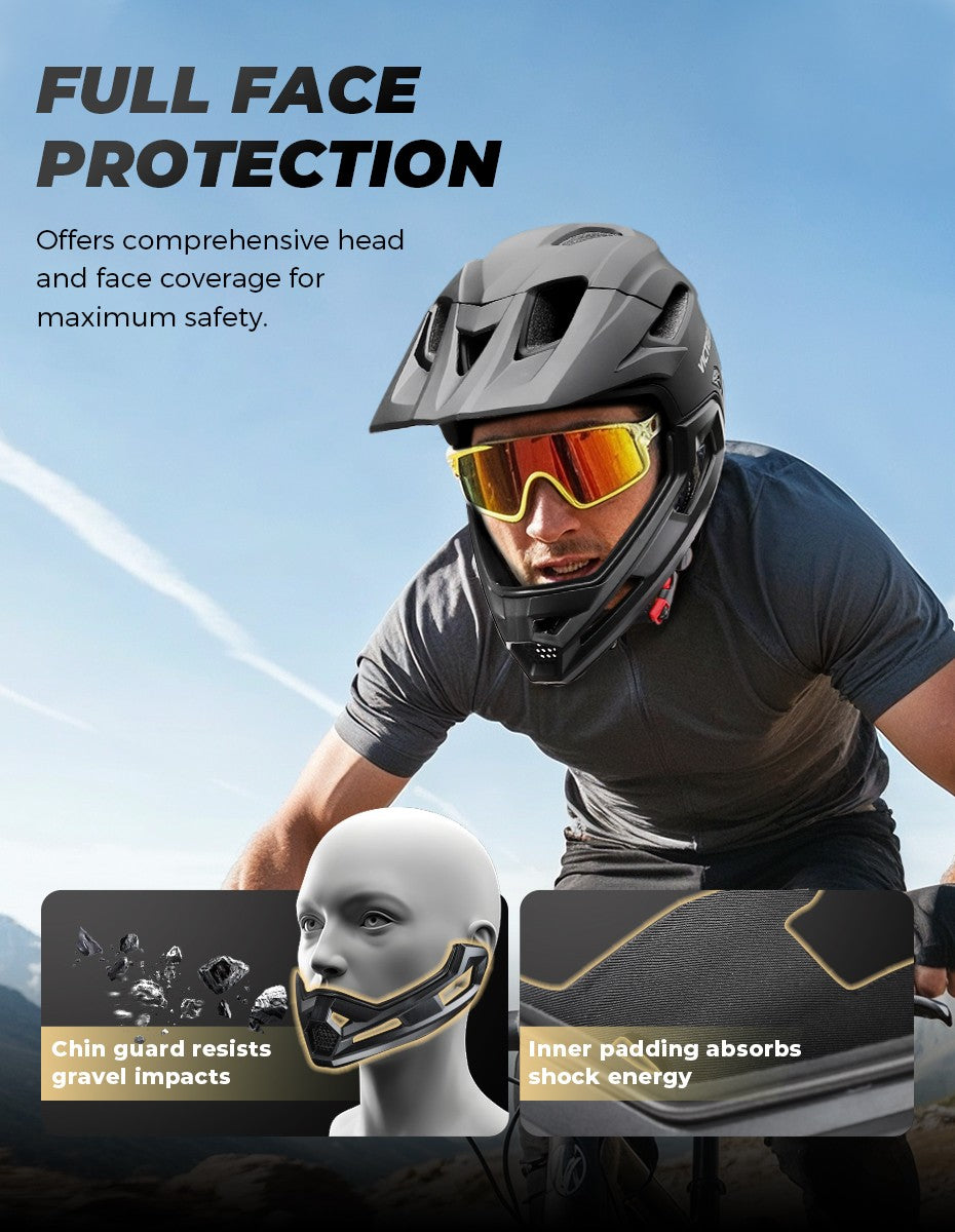 Capacete de Ciclismo Adulto Destacável VICTGOAL para Homens Proteção de Cabeça de Motocicleta Bicicleta de Montanha Off-road MBX BMX Segurança