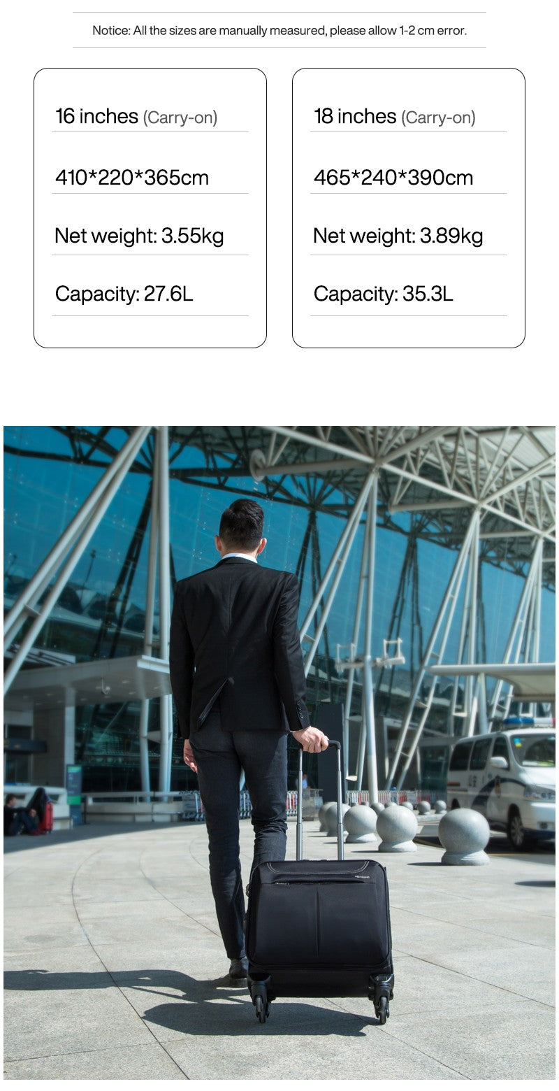 Hanke Men Business Travel Luggage Women Carry On Suitcase Spinner Wheels Rolling Bag 16 18 Inch