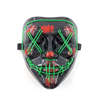 Scary Wireless Glowing LED Mask Halloween Party Supplies Neon Purge Mask Cosplay Luminous Face Masks Carnival Festival Props
