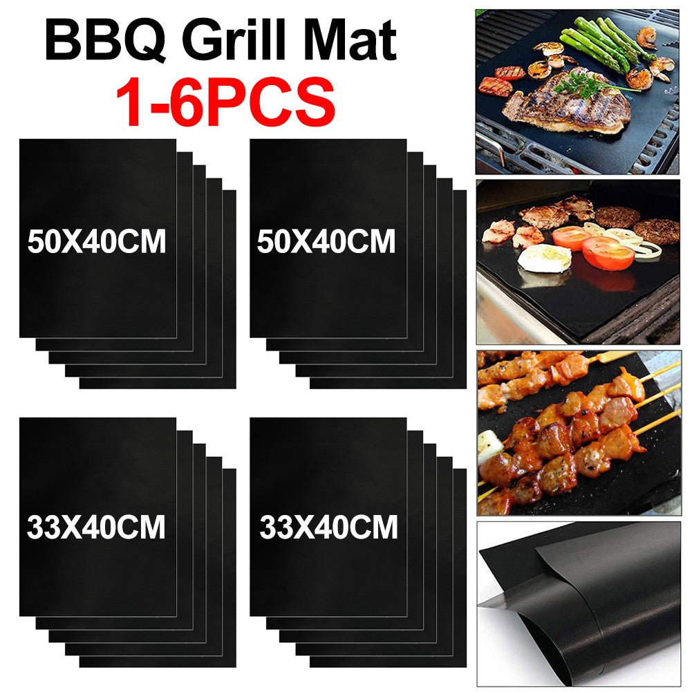 1-5pcs BBQ Grill Mat Non-stick Mat Heat Resistant Grill Mat Outdoor Baking Reusable Barbecue Party Mat 40x50cm Grill Accessories