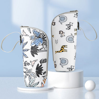 Go Out Insulated Water Bottle Wrap Baby Bottle Protective Cover Printed Aluminum Foil Tote Bag Can Be Hung Stroller Clutch Bag