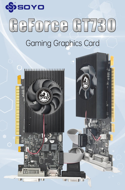 SOYO Geforce GT730 4GB Graphics Card GDDR3 GPU 128Bit HDMI-compatible VGA DVI PCI-E 3.0 Placa De Video for Desktop Computer