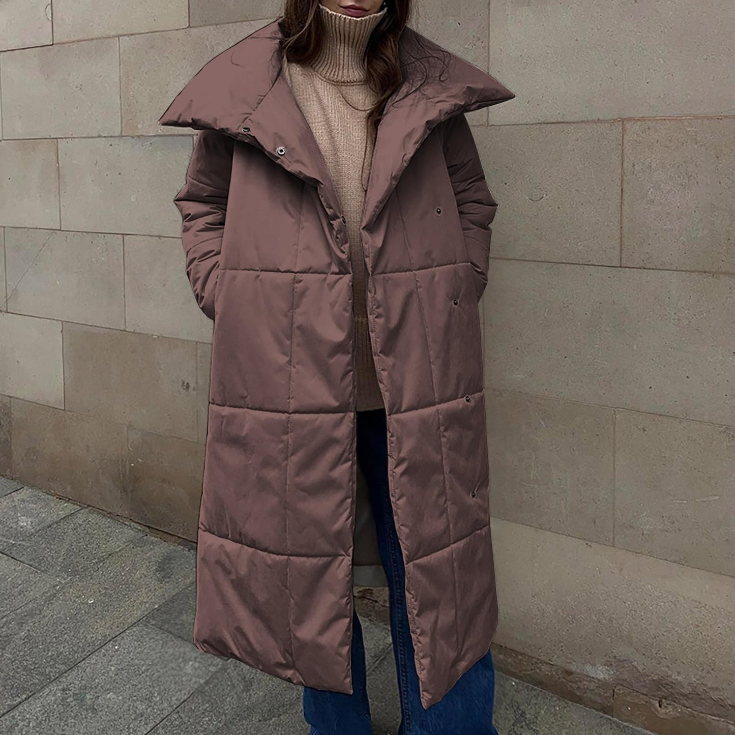 New Winter Women's Large Quilt Cotton Clothes Fashion Loose Long Overcoat Warm Cotton Jacket Female Cold Padded Jacket ?? ????