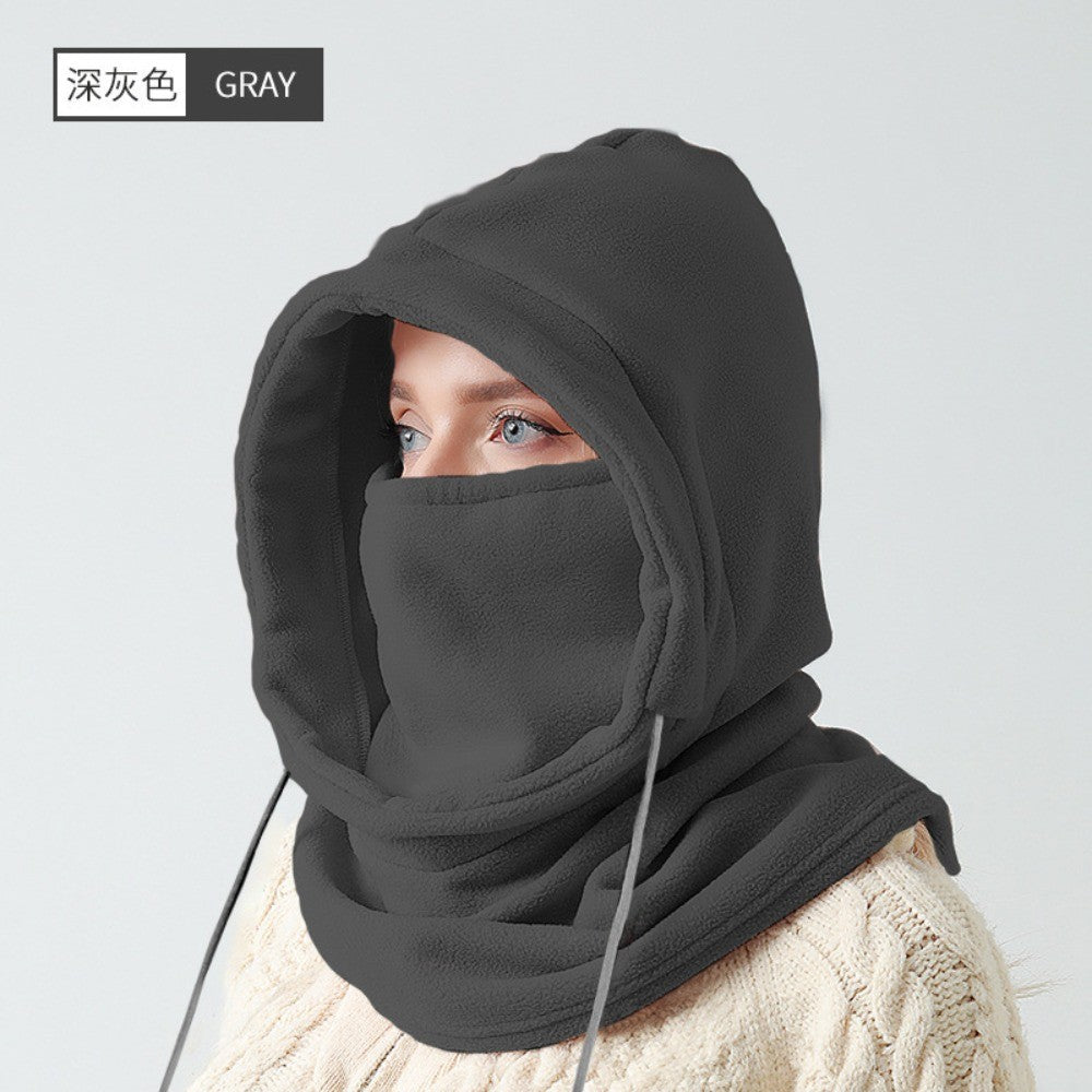 3PCS Unisex Winter Balaclava Knit Hood Windproof Drawstring Motorcycle Riding Warm Cap Headgear for Cold Weather