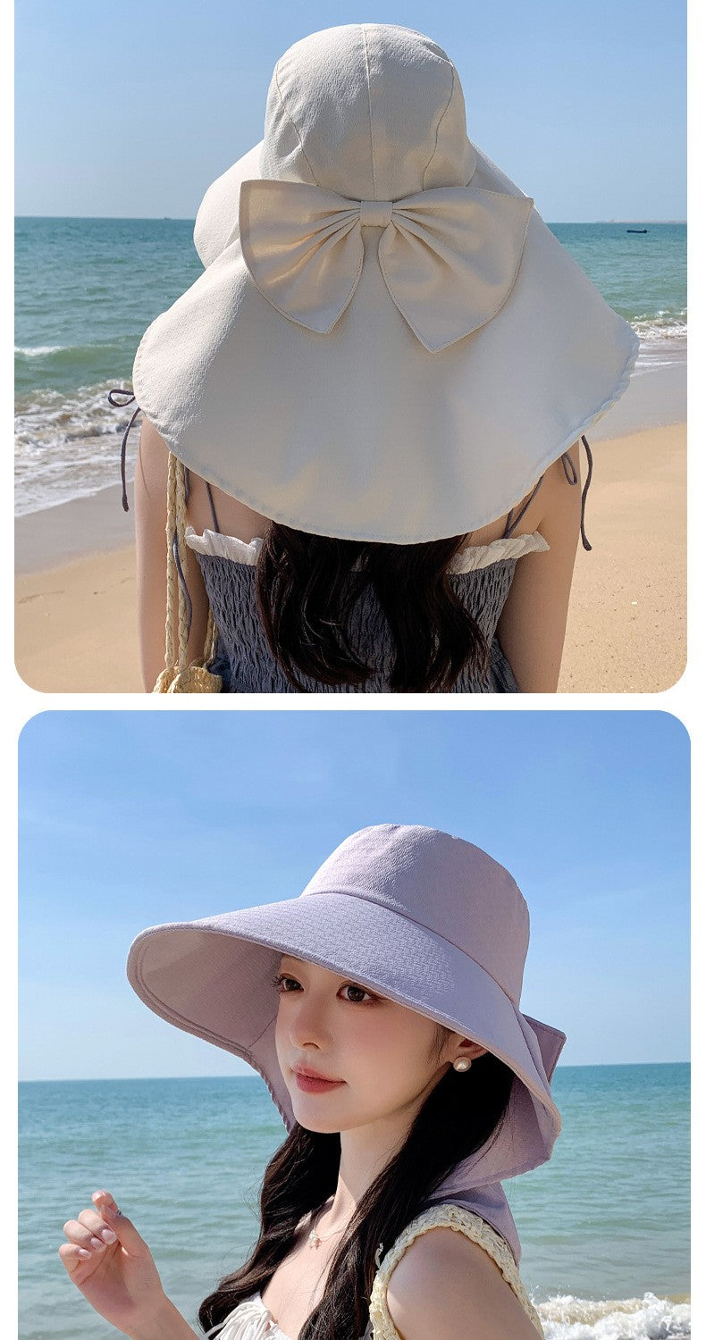 summer sun hat female sunscreen UV face protection neck protection outdoor cycling mountaineering beach large brim hat