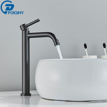 Black Basin Faucet Bathroom Washbasin Water Mixer Tap Hot Cold Water Basin Sink Tap Bathroom Faucet Tap Brushed Gold Faucet