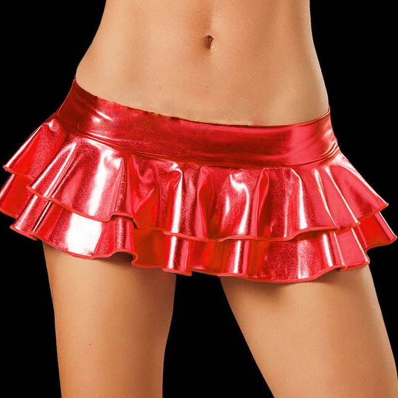 Sexy LaTeX Skirt Women PVC Pole Dancing Club Wear Short Skirts 6 Colors Patent Leather Micro Mini Skirts Dancing Skirt 2022