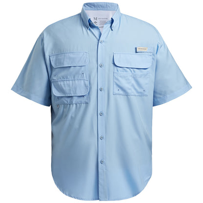 Camisa Social Masculina Pesca Bassdash UPF 50 Botão Manga Curta Tecido Exterior