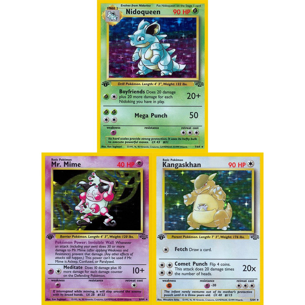 PKM Cartas de Jogo Proxy Foil Conjunto Completo Team Rocket (RO) Jungle (JU) Base Set (BS) Fossil (FO) TCG Colecionável Brinquedo e Presente Pokemon