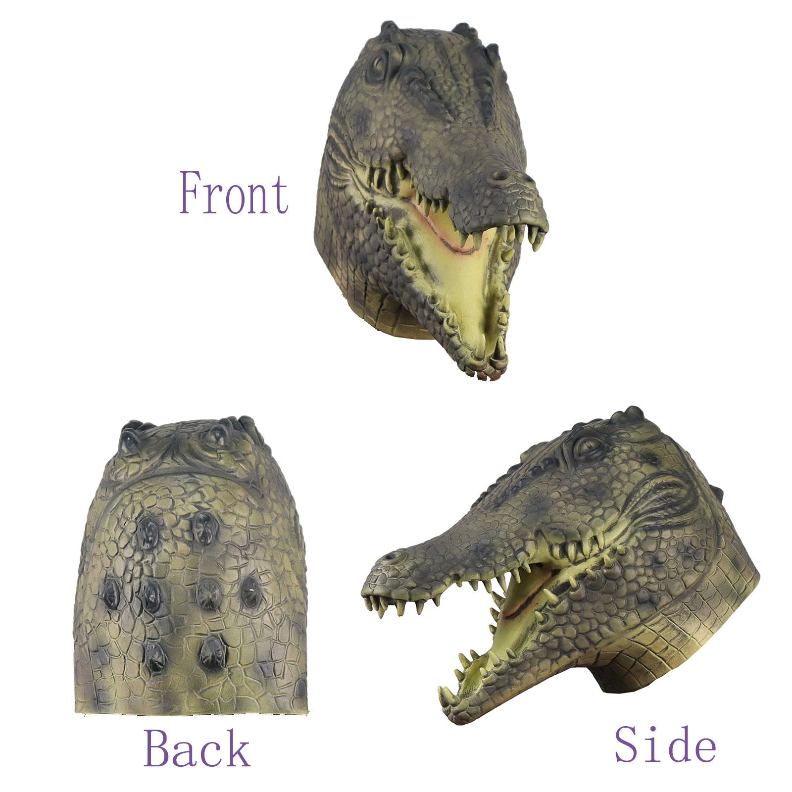 Adults Halloween Crocodile Head Mask Funny Giant Crocodile Face Covering Creative Masquerade Costume Head Facewear Cosplay Party