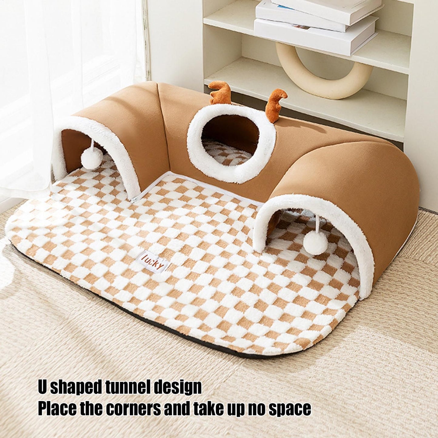 Toca Túnel para Gatos Brinquedo Túnel para Gatos Tenda Quente Casa Brinquedos para Cães Animais de Estimação Interno Externo Jogos de Canto de Parede Lado de Fora
