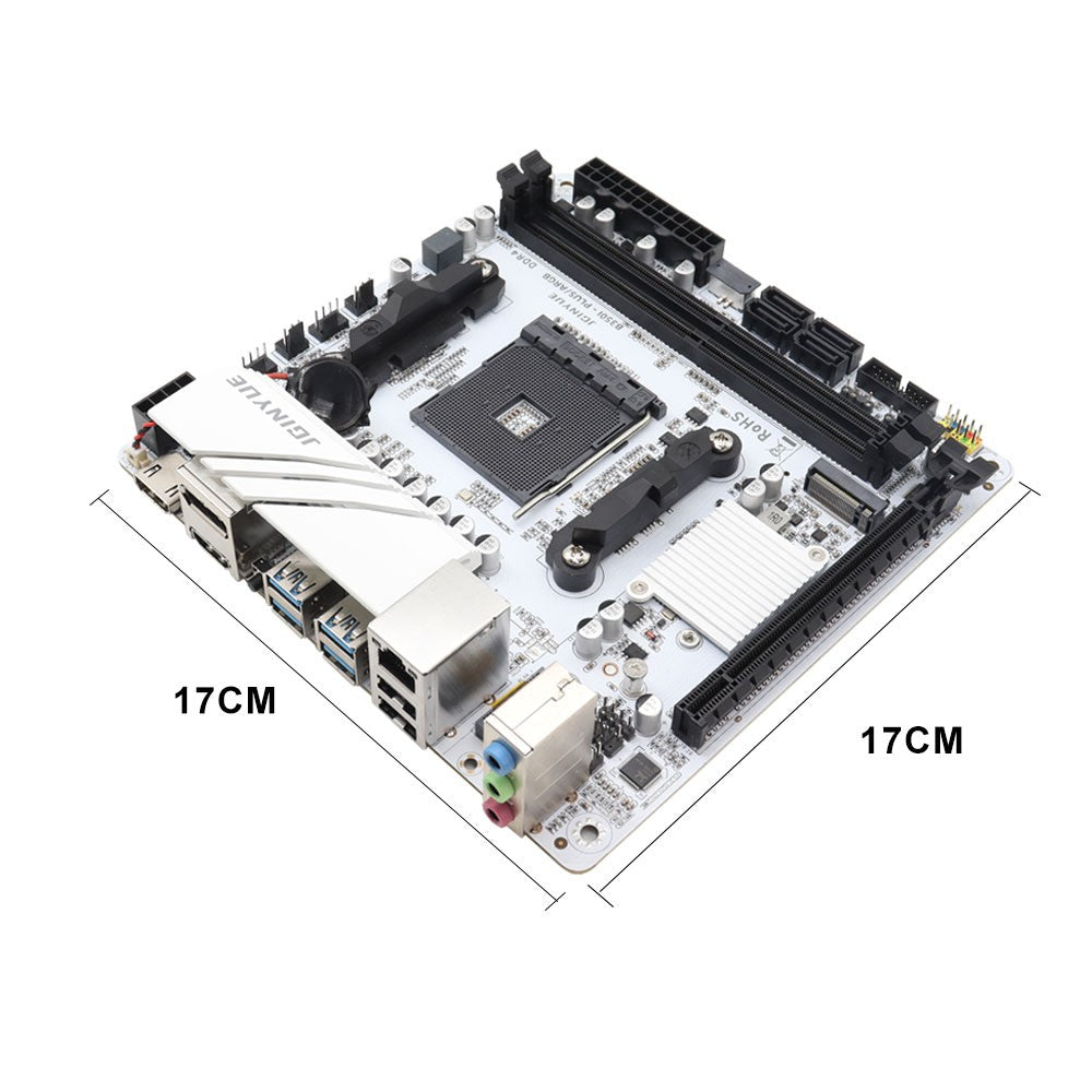JGINYUE B350 Chip Placa-mãe MINI-ITX AM4 DDR4 para Desktop Gaming AMD Placa-mãe B350I-PLUS ARGB Sata NVME