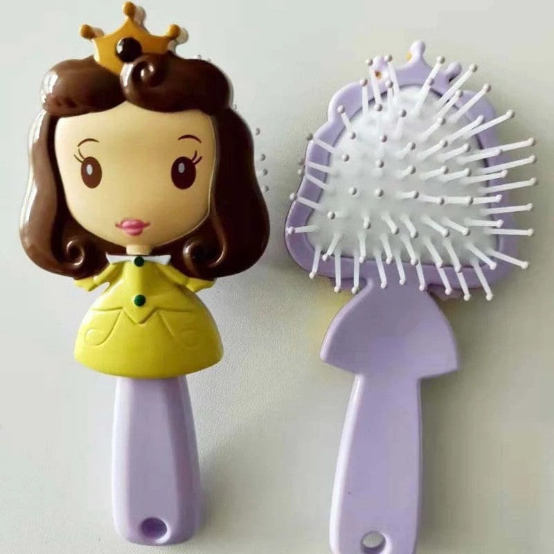 Pentes de Princesas da Disney para Meninas Frozen Elsa Branca de Neve Ariel Bela Escovas de Cabelo Cuidados com o Cabelo do Bebê Pentes de Almofada de Ar Presentes