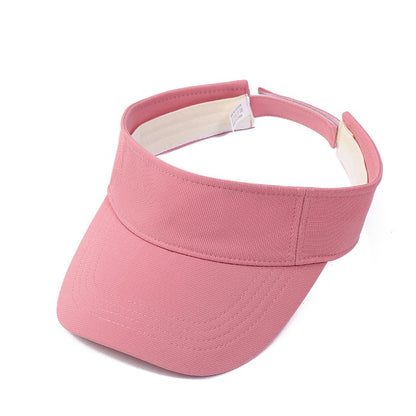 Men Women's Summer Sun Visor Hats Empty Top Solid Cotton Outdoor Sports Beach UV Protection Caps